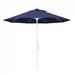 California Umbrella 9' Sun Master Series Patio Umbrella With Matted White Aluminum Pole Fiberglass Ribs Collar Tilt Crank Lift With Olefin Navy Fabric - California Umbrella GSCUF908170-F09