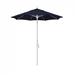 California Umbrella 7.5' Sun Master Series Patio Umbrella With Matted White Aluminum Pole Fiberglass Ribs Collar Tilt Crank Lift With Olefin Navy Fabric - California Umbrella GSCUF758170-F09