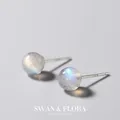 Boucles d'oreilles en pierre de lune bleue naturelle AAA clous en argent s925 pour femmes bijoux