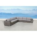 Living Source International LSI 9 Piece Rattan Sectional Seating Group with Cushions Mixed Grey