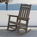 Sonerlic 1 Peak Outdoor Patio HIPS Rocking Adirondack Chair for Deck Garden and Balcony Brown