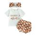 Newborn Baby Girls Clothes Sets Waffle Floral Print Sleeveless Bodysuits+Ruffles Drawstring Summer Shorts+Headband 3M 6M 12M 18M
