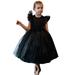 Pimfylm Beach Dresses For Women Baby Girls Ruffle Ball Gown Party Pageant Lace Dresses purified cotton Black 3-4 Years