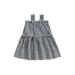 Wassery Toddle Girls Dress Sleeveless Plaid Print A-line Dress Summer Dress for Casual Party Wear 3M-4T