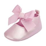 0-3 Months Baby Girls Shoes Infant Mary Jane Flats Princess Wedding Dress Baby Sneaker Shoes Toddler Kid Baby Girls Princess Cute Toddler Silk Bow-Knot Soft Sole Shoes Pink
