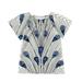 Girls Dresses Short Sleeve Casual Dresses Floral Print White 100