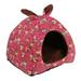 Pet kennel Puppy Bed Dog Sofa Mat Winter Warm Pet Sleeping Bed Kennel Pet House Yurt Pet Supplies Home Decoration Accessories(S Owl Rose Red)