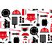 iH casadécor IH Casa Decor Plastic Placemat Kitchenware - Set Of 12 Plastic in Black/Red | 16.75 H x 10.75 W x 1 D in | Wayfair DC-160KW(12)