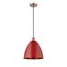 516-1P-AC-MBD-12-RD-Innovations Lighting-Plymouth Dome - 1 Light Cord Hung Mini Pendant In Industrial Style-14.75 Inches Tall and 12 Inches