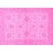 Ahgly Company Indoor Rectangle Oriental Pink Traditional Area Rugs 2 x 4