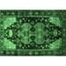 Ahgly Company Indoor Rectangle Persian Emerald Green Traditional Area Rugs 8 x 12