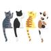 HOMEMAXS 4Pcs Cat Shaped Hooks Self-Adhesive Hangers Punch-Free Hanging Hooks Traceless Hangers Yellow Black and White Black and Brown Grey