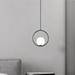 LOHAS Circle Pendant Light Matte White Glass with Black Finish One Light Contemporary Mid Century Modern Lighting Fixture
