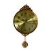 Three Star Import & Export 23 x 13 in. Gold Wall Clock with Pendulum