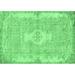 Ahgly Company Indoor Rectangle Persian Emerald Green Bohemian Area Rugs 7 x 9