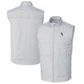 Men's Cutter & Buck Gray Chicago White Sox Big Tall Stealth Hybrid Quilted Windbreaker Full-Zip Vest