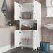 East Urban Home Tadwick Freestanding Bathroom Cabinet Manufactured Wood in Brown/Gray/White | 55.2 H x 23.4 W x 11.6 D in | Wayfair