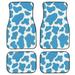 Diaonm Blue Cow Printed Car Front Rear Floor Mats Set of 4 Universal Auto Interior Decor Accessories Heavy Duty All Weather Protection Carpet Floor Mats