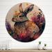 August Grove® Cute Rabbit Floral Art II - Animals Wood Wall Art - Natural Pine Wood in Brown | 23 H x 23 W x 1 D in | Wayfair