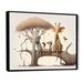 Zoomie Kids Giraffe & Elephant w/ Kids - Print on Canvas Metal in Brown/White | 30 H x 40 W x 1.5 D in | Wayfair B1A81C39FAC847AEAAF4D64EB8510F04