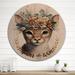 Harriet Bee Cute Baby Cat w/ Floral Crown II - Animals Wood Wall Art - Natural Pine Wood in White | 36 H x 36 W x 1 D in | Wayfair