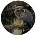 Rosecliff Heights Heron At The Edge Of The River - Modern Wood Wall Art - Natural Pine Wood in Blue/Brown/Gray | 23 H x 23 W x 1 D in | Wayfair