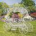 Zaer Ltd International The Courtney 75" Tall Heart-Shaped Metal Carriage w/ Planters Metal in White | 127.56 H x 57.09 W x 120.47 D in | Wayfair