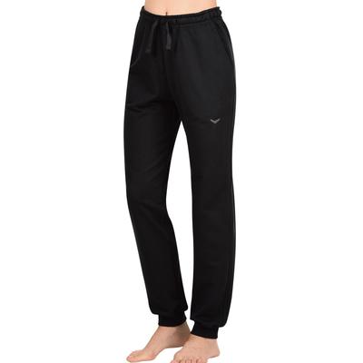 Sweathose TRIGEMA "TRIGEMA Jogginghose aus Biobaumwolle", Damen, Gr. S, US-Größen, schwarz, 75% Baumwolle (Biobaumwolle kbA), 25% Baumwolle (recycelt), Basic, Hosen Image