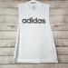 Adidas Tops | Adidas Women’s Size Medium Sleeveless Tank Top White Black Letters Logo | Color: Black/White | Size: M