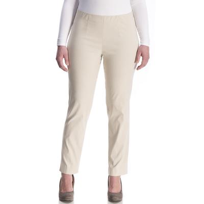 Schlupfhose KJBRAND "SUSIE Bengaline", Damen, Gr. 48 (24), K-Gr, beige, Web, Obermaterial: 80% Viskose, 17% Polyamid, 3% Elasthan, casual, gerade lang, Hosen, mit Schlupfbund Image