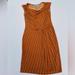 Michael Kors Dresses | Michael Kors Orange Gold Equestrian Chain Print Short- Sleeve Knot Front Dress | Color: Gold/Orange | Size: Xs