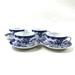 Anthropologie Dining | Anthropologie Blue White China Tea Cups Saucers Set Of 4 Cherry Blossom Asian | Color: Blue/White | Size: Os