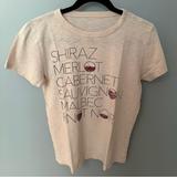 J. Crew Tops | J. Crew Light Pink Red Wine Graphic Tee Shirt Size S | Color: Pink/Red | Size: S