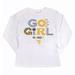 Girls Youth Gameday Couture White West Virginia Mountaineers PoweredBy Go Girl Long Sleeve T-Shirt