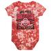 Newborn & Infant Scarlet Ohio State Buckeyes Lil Rocker Tie-Dye Bodysuit