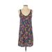 Charlotte Ronson Casual Dress - Shift Scoop Neck Sleeveless: Blue Floral Dresses - Women's Size X-Small