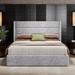Wade Logan® Bradenburg Lift Up Storage Platform Bed Upholstered/Metal/Polyester in Gray | 44.5 H x 63.9 W x 84 D in | Wayfair