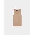 Knitted Logo Racer Vest - Beige