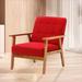 Armchair - Ebern Designs Dilnoza 25.39 inches Wide Armchair Linen in Red | 30.31 H x 25.39 W x 27.95 D in | Wayfair