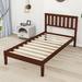 Red Barrel Studio® Twin Size Wood Platform Bed w/ Headboard Wood in Brown | 36 H x 42 W x 78 D in | Wayfair 624B792CE6B74D1CBDBAAB1DBB3E701F