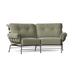 Woodard Terrace 82.5" Wide Loveseat w/ Cushions Metal in Gray/Brown | 38 H x 82.5 W x 42 D in | Outdoor Furniture | Wayfair 790063-48-09H