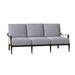 Woodard Wiltshire Patio Sofa w/ Cushions Metal/Sunbrella® Fabric Included in Brown/Gray | 35.5 H x 75 W x 38.8 D in | Wayfair 4Q0420-48-79Y