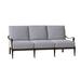 Woodard Wiltshire Patio Sofa w/ Cushions Metal/Sunbrella® Fabric Included in Brown/Gray | 35.5 H x 75 W x 38.8 D in | Wayfair 4Q0420-48-62M