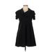 My Michelle Casual Dress - A-Line Cowl Neck Short sleeves: Black Print Dresses - Women's Size Medium