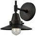 Caden Railroad 7.25" High Matte Black Sconce w/ Matte Black Shade