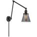 Cone 30" High Matte Black Swing Arm w/ Plated Smoke Shade