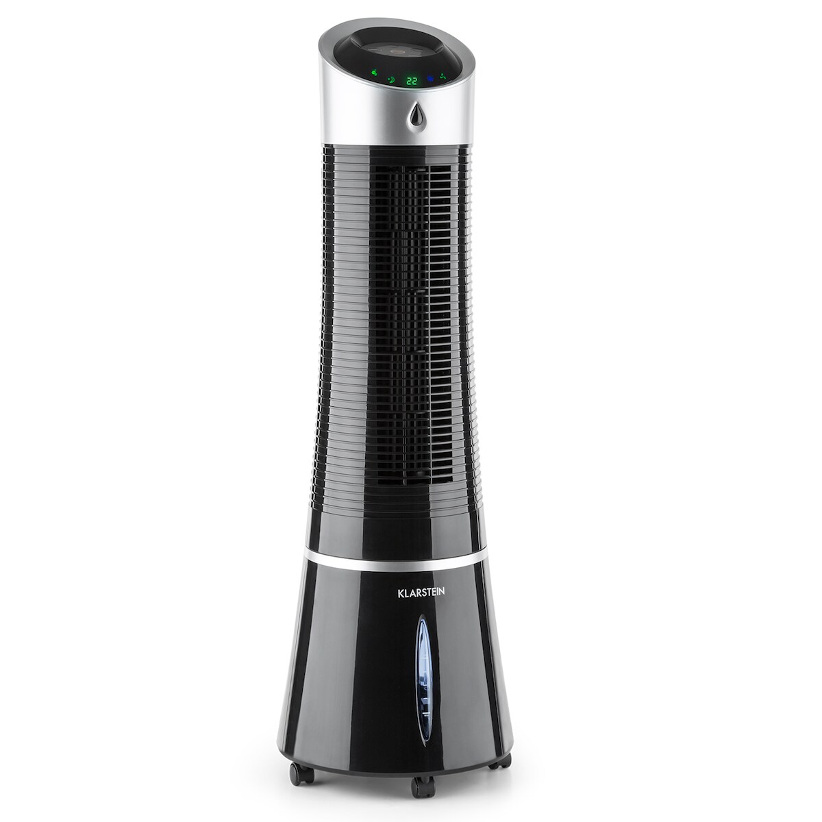 Klarstein Skyscraper Ice 4-in-1 Luftkühler Ventilator 180 m³/h 30 W Oszillation mobil Fernbedienung Schwarz Image