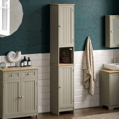 Priano Stand-Schrank mit 2 Türen, Badezimmermöbel, Grau-Eiche Image
