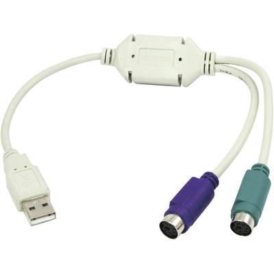 LogiLink USB 1.1 Anschlusskabel [1x USB 1.1 Stecker A - 2x PS/2-Buchse] 15.00 cm