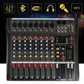 ZhdnBhnos 8 Channel Professional Mixing Console Live Studio Bluetooth & MP3 Recorder Dedicated Stereo Audio Mixer Amplifier Sound Board USB Ultra Low Noise AC110V 50Hz 18W